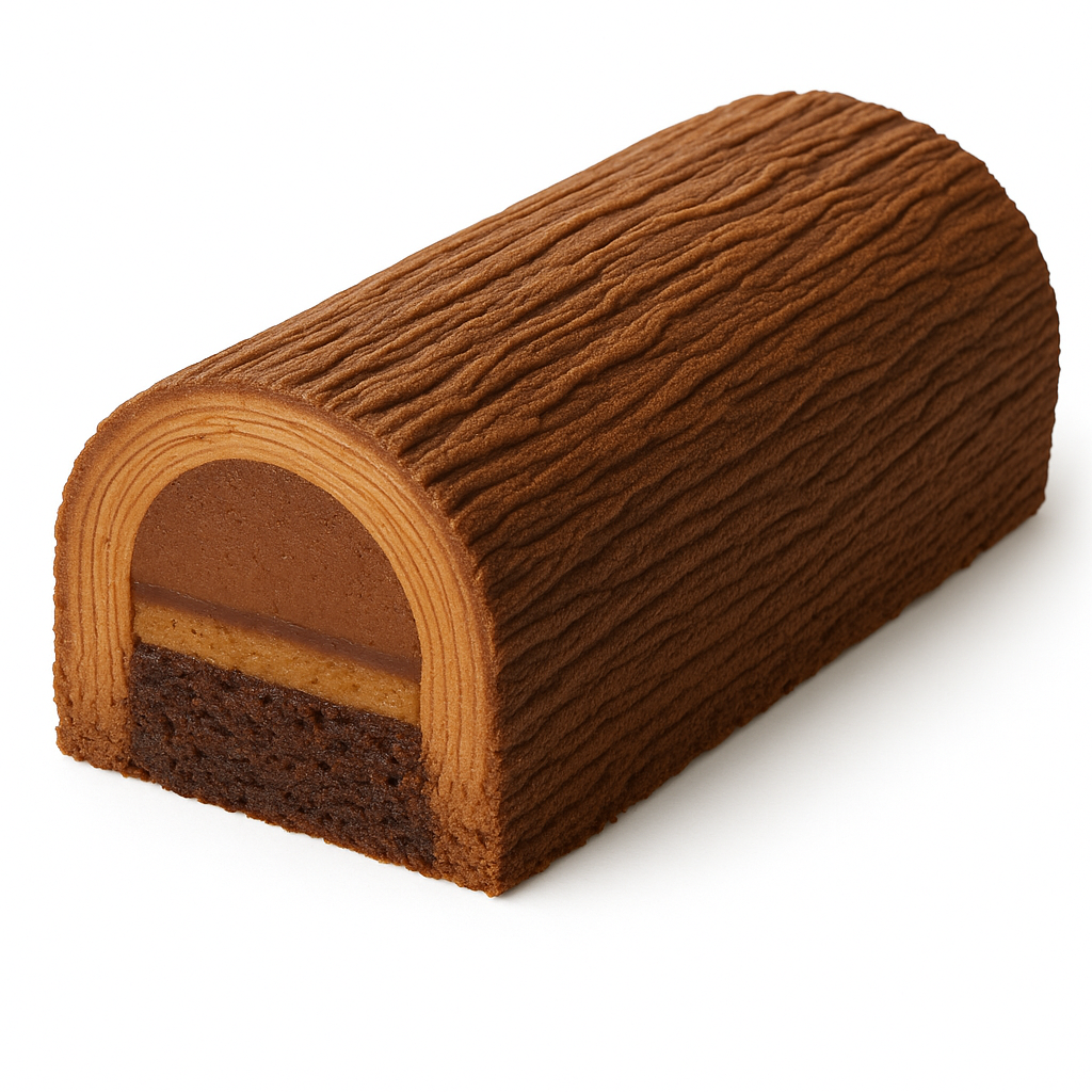 Bûche Origine – chocolat & noisette